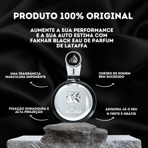 Perfume Árabe Masculino Fakhar Black Eau De Parfum 100ml Original Com Nota Fiscal