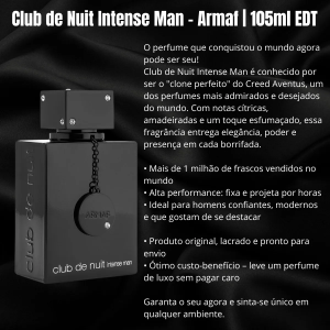 Perfume Club De Nuit Intense Da Armaf Edt 105ml Masculino
