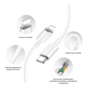 Cabo USB-C Compativel com Iphone 1M